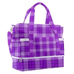 Purple Plaid Tartan 3 Sports Shoulder Bag With Shoes Compartment by dressshop