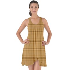 Autumn Fall Plaid Tartan 1 Show Some Back Chiffon Dress by dressshop