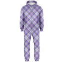 Purple Plaid Tartan 2 Diagonal Hooded Jumpsuit (Men) View1