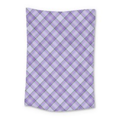 Purple Plaid Tartan 2 Diagonal Small Tapestry by dressshop