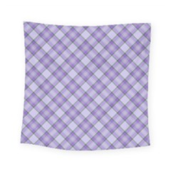 Purple Plaid Tartan 2 Diagonal Square Tapestry (small) by dressshop
