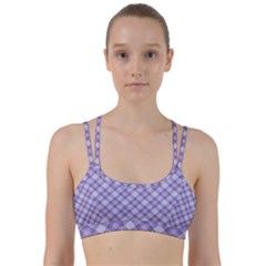 Purple Plaid Tartan 2 Diagonal Line Them Up Sports Bra by dressshop