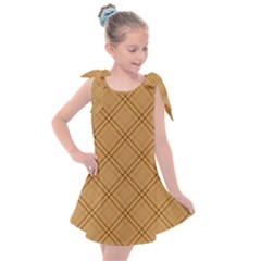 Autumn Fall Plaid Tartan 1 Diagonal Kids  Tie Up Tunic Dress by dressshop