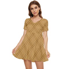 Autumn Fall Plaid Tartan 1 Diagonal Tiered Short Sleeve Babydoll Dress by dressshop