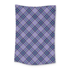 Purple Plaid Tartan 1 Diagonal Small Tapestry by dressshop