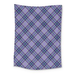 Purple Plaid Tartan 1 Diagonal Medium Tapestry by dressshop