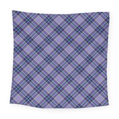 Purple Plaid Tartan 1 Diagonal Square Tapestry (large) by dressshop