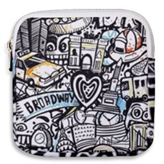 Doodle New York City Nyc Mini Square Pouch by Salmanaz77