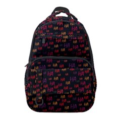 Pattern Ha Ha Ha  Abstract Black Dark Doodle Hahaha Pattern Physco Carry-on Travel Backpack by Salmanaz77