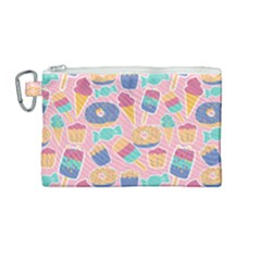 Ice Cream Donut Sweets Candie Canvas Cosmetic Bag (medium) by Apenda
