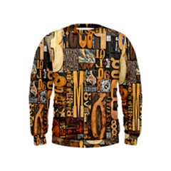 3d Letters Macro Wooden Letters Letters Textures Kids  Sweatshirt by Salmanaz77