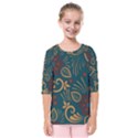 Flowers Floral Retro Flower Texture Kids  Quarter Sleeve Raglan T-Shirt View1
