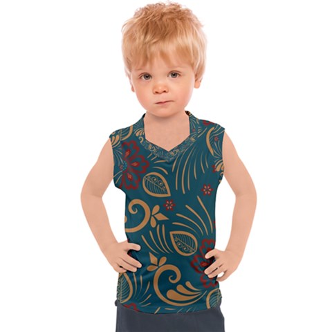Flowers Floral Retro Flower Texture Kids  Sport Tank Top by Salmanaz77