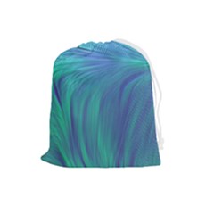 Psicodelia Zyguratti Texture Cyanturquoise Drawstring Pouch (large) by Salmanaz77