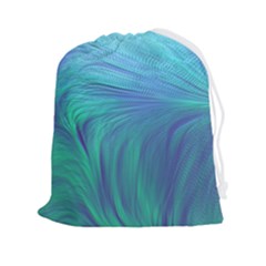 Psicodelia Zyguratti Texture Cyanturquoise Drawstring Pouch (2xl) by Salmanaz77