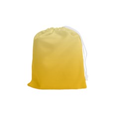 Cream Yellow To Amber Orange Linear Gradient Drawstring Pouch (medium) by GradientsOmbre