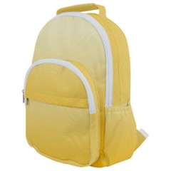 Cream Yellow To Amber Orange Linear Gradient Rounded Multi Pocket Backpack by GradientsOmbre