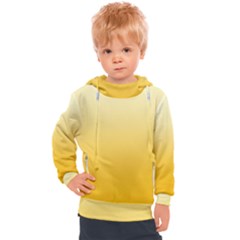 Cream Yellow To Amber Orange Linear Gradient Kids  Hooded Pullover by GradientsOmbre