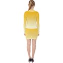 Amber Orange To Cream Yellow Linear Gradient V-neck Bodycon Long Sleeve Dress View2