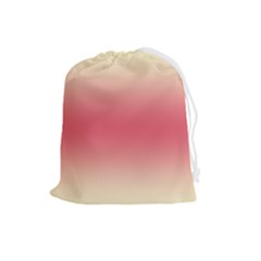 Cream Yellow To Crimson Red Bilinear Gradient Drawstring Pouch (large) by GradientsOmbre