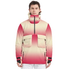Crimson Red To Cream Yellow Bilinear Gradient Men s Pullover Zip Ski And Snowboard Waterproof Breathable Jacket by GradientsOmbre