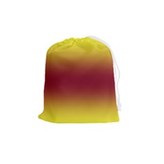 Electric Yellow To Burgundy Red Bilinear Gradient Drawstring Pouch (medium) by GradientsOmbre
