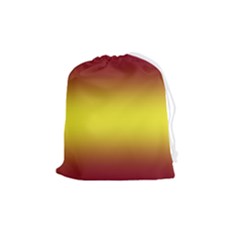 Burgundy Red To Electric Yellow Bilinear Gradient Drawstring Pouch (medium) by GradientsOmbre