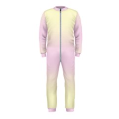 Cream Yellow To Pink Lace Bilinear Gradient Onepiece Jumpsuit (kids) by GradientsOmbre