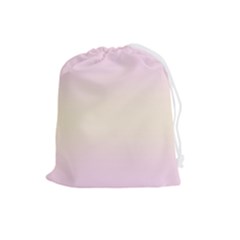 Pink Lace To Cream Yellow Bilinear Gradient Drawstring Pouch (large) by GradientsOmbre