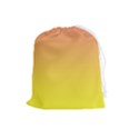Coral Pink To Electric Yellow Linear Gradient Drawstring Pouch (Large) View1