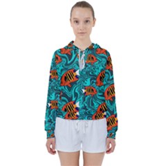 Flame Swirls Women s Tie Up Sweat by SeaworthyClothing