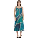 Aqua Batik, Abstract, Colorful Casual Spaghetti Strap Midi Dress View1