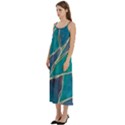 Aqua Batik, Abstract, Colorful Casual Spaghetti Strap Midi Dress View2