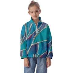 Aqua Batik, Abstract, Colorful Kids  Half Zip Hoodie by kyorashop23