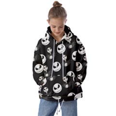Jack Print, White, Before, Plain, Black, Simple, Christmas Kids  Oversized Hoodie by kyorashop23