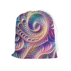 Abstract Fractal Art Swirl Pattern Drawstring Pouch (xl) by Salmanaz77