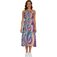 Abstract Fractal Art Swirl Pattern Sleeveless Shoulder Straps Boho Dress by Salmanaz77