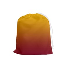 Amber Orange To Burgundy Red Linear Gradient Drawstring Pouch (large) by GradientsOmbre