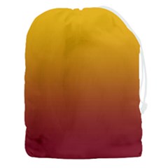 Amber Orange To Burgundy Red Linear Gradient Drawstring Pouch (3xl) by GradientsOmbre