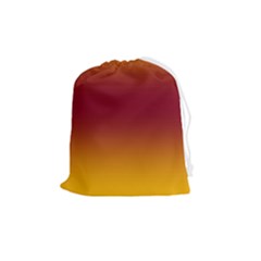 Amber Orange To Burgundy Red Bilinear Gradient Drawstring Pouch (medium) by GradientsOmbre
