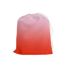 Pink Lace To Scarlet Red Linear Gradient Drawstring Pouch (large) by GradientsOmbre