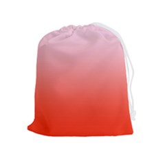 Pink Lace To Scarlet Red Linear Gradient Drawstring Pouch (xl) by GradientsOmbre