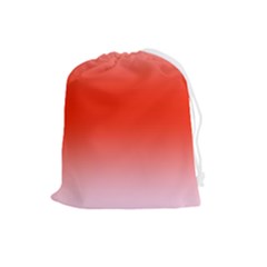 Pink Lace To Scarlet Red Bilinear Gradient Drawstring Pouch (large) by GradientsOmbre