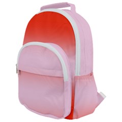 Scarlet Red To Pink Lace Bilinear Gradient Rounded Multi Pocket Backpack by GradientsOmbre