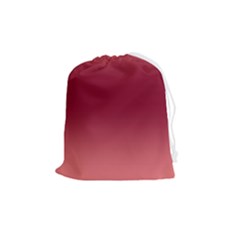 Coral Pink To Burgundy Red Bilinear Gradient Drawstring Pouch (medium) by GradientsOmbre