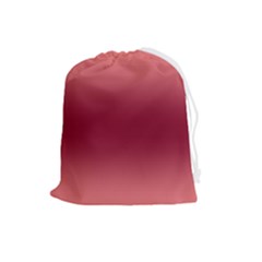 Coral Pink To Burgundy Red Bilinear Gradient Drawstring Pouch (large) by GradientsOmbre