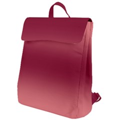 Coral Pink To Burgundy Red Bilinear Gradient Flap Top Backpack by GradientsOmbre