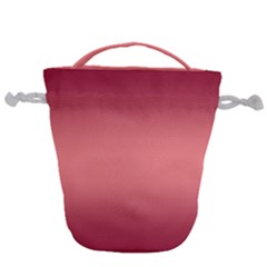 Burgundy Red To Coral Pink Bilinear Gradient Drawstring Bucket Bag by GradientsOmbre
