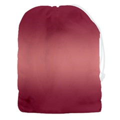 Burgundy Red To Coral Pink Bilinear Gradient Drawstring Pouch (3xl) by GradientsOmbre