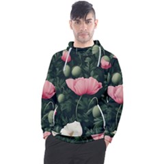 Poppy Flower Plant Petals Bloom Men s Pullover Hoodie by Grandong
